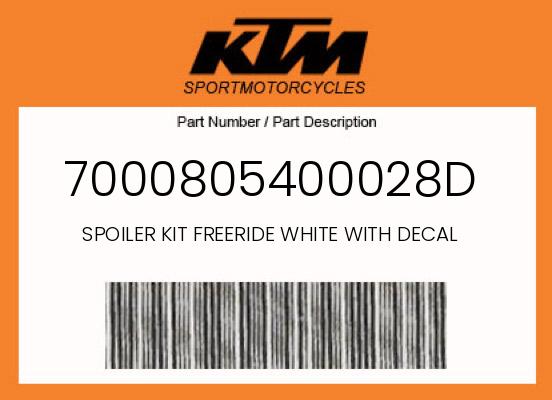 0 KTM OEM Part 7000805400028D