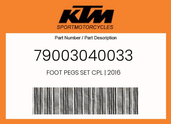 2018 KTM 450SXF OEM Part 79003040033