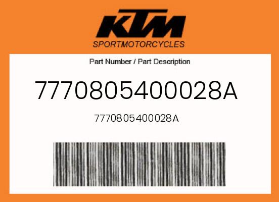 0 KTM OEM Part 7770805400028A