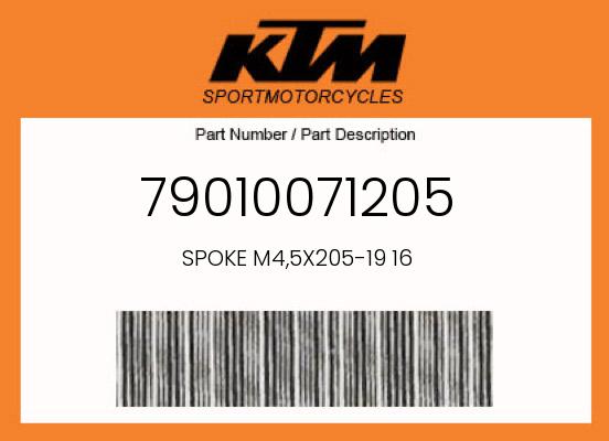 2018 KTM OEM Part 79010071205