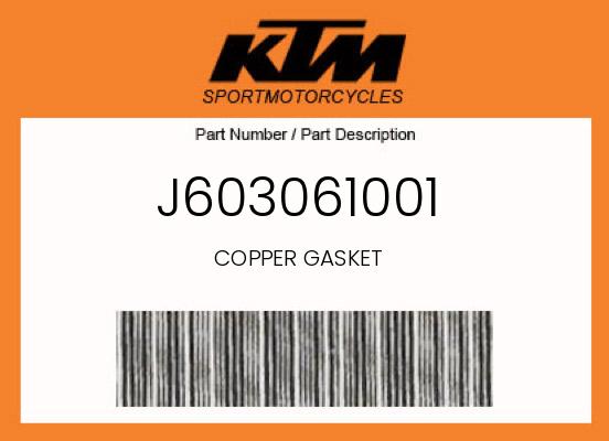 0 KTM OEM Part J603061001