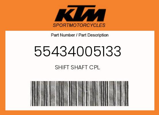 OEM Shift Shaft Cpl. for KTM 250 SX/250 XC/300 XC, Husqvarna TE 300i & GasGas EC 250/EX 300 - 55434005133 undefined