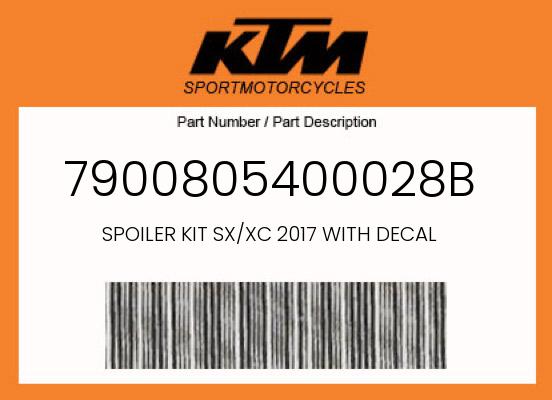 0 KTM OEM Part 7900805400028B