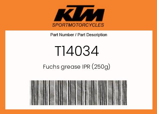 2017 KTM 250EXCF OEM Part T14034