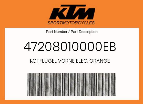 KTM OEM Front Fender 2018-2026 85 SX & GasGas MC 85 - 47208010000EB undefined