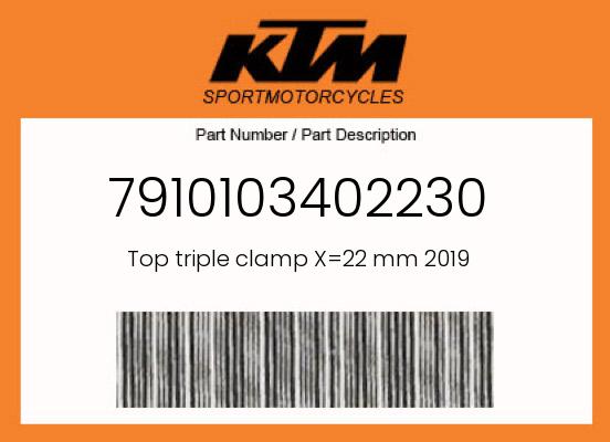 KTM OEM Top Triple Clamp 2019-2022 250/350/450 SX-F & XC-F - 7910103402230 undefined