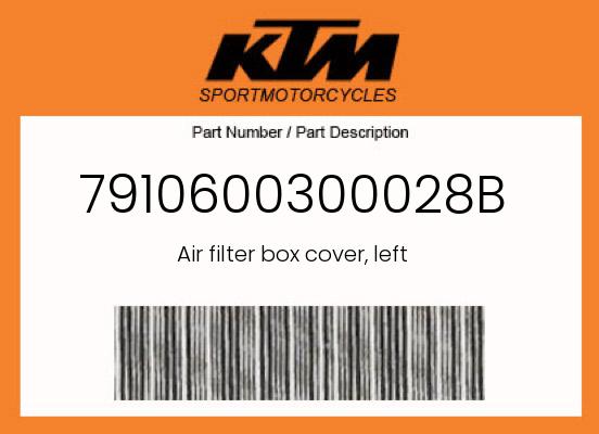 Air filter box cover, left undefined