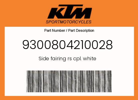 Side fairing rs cpl. white