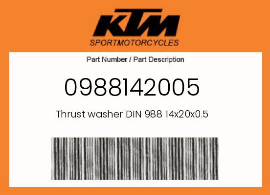 0 KTM OEM Part 0988142005