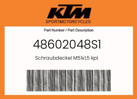OEM Screw Cap M51x1.5 Cpl. for KTM, Husqvarna & GasGas - 48602048S1 undefined