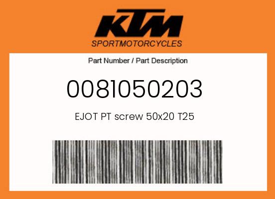 0 KTM OEM Part 0081050203