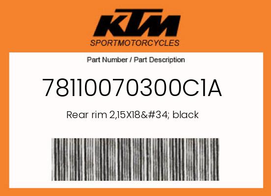 0 KTM OEM Part 78110070300C1A