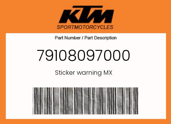 0 KTM OEM Part 79108097000