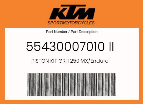 OEM Piston Kit Gr. II for KTM 250 SX/XC/XC-W, Husqvarna TC 250/TE 250 & GasGas EC 250/EX 250 - 55430007010 II undefined