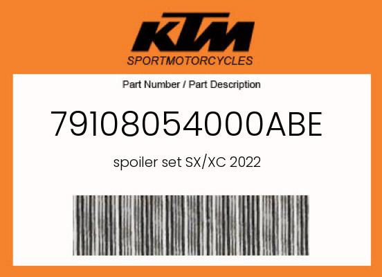 0 KTM OEM Part 79108054000ABE
