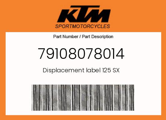 0 KTM OEM Part 79108078014