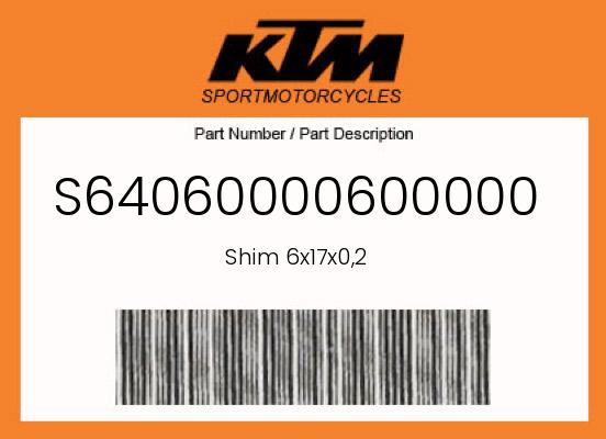 0 Gasgas OEM Part S64060000600000