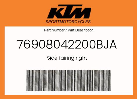 0 KTM OEM Part 76908042200BJA