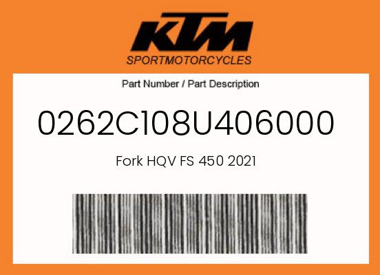 0 KTM OEM Part 0262C108U406000