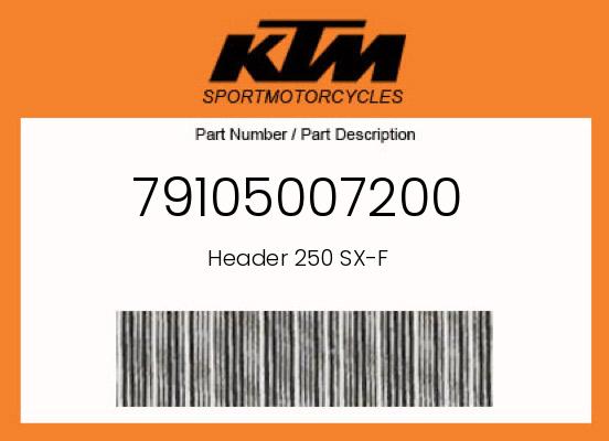 Header 250 SX-F undefined