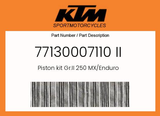 0 KTM OEM Part 77130007110 II
