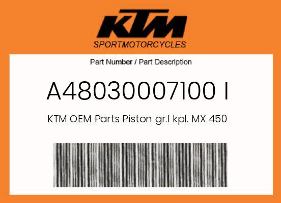 0 KTM OEM Part A48030007100 I