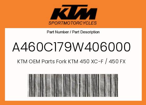 0 KTM OEM Part A460C179W406000