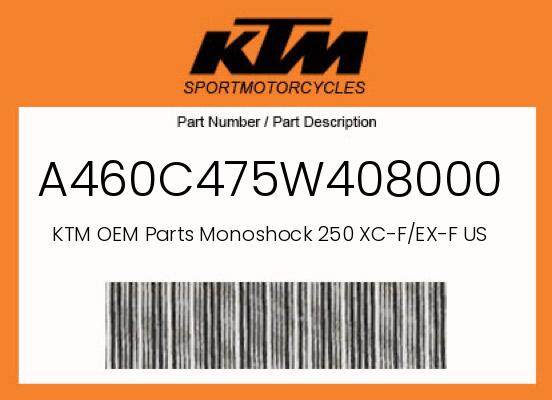 0 KTM OEM Part A460C475W408000