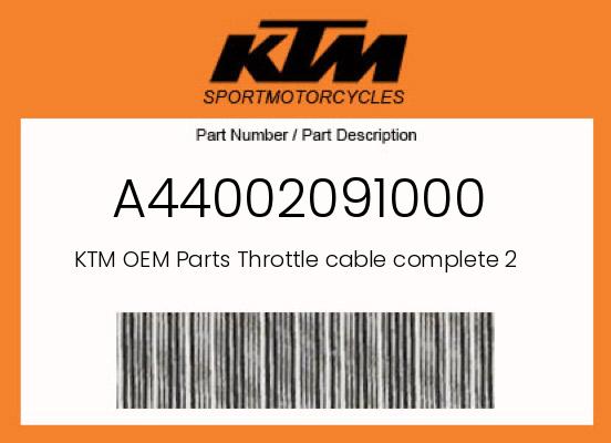 Throttle cable complete 2 stroke undefined