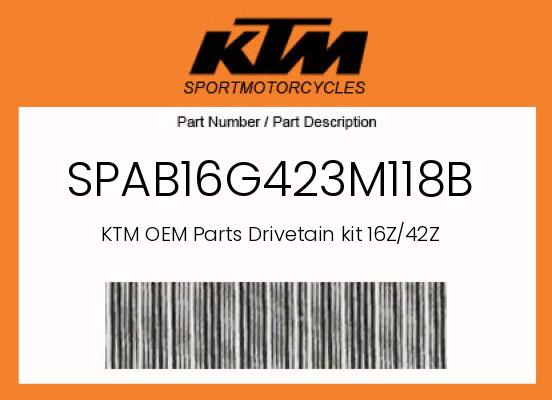 0 KTM OEM Part SPAB16G423M118B