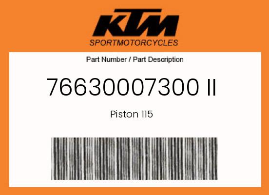 0 KTM OEM Part 76630007300 II