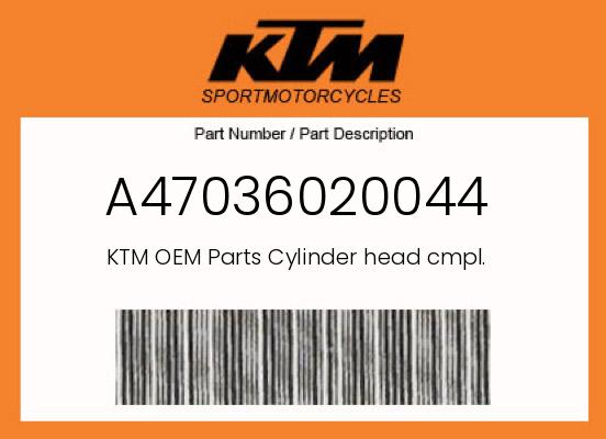 OEM Cylinder Head Assembly for KTM 350 SX-F/350 XC-F, Husqvarna FC 350/FX 350 & GasGas MC 350F/EX 350F 2023-2024 - A47036020044 undefined