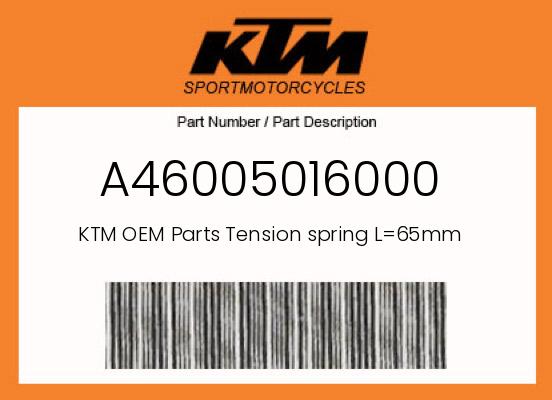 2018 KTM OEM Part A46005016000