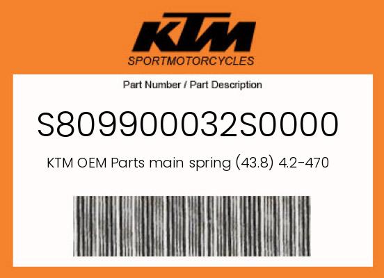 0 KTM OEM Part S809900032S0000