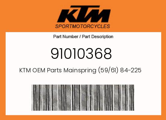 0 KTM OEM Part 91010368