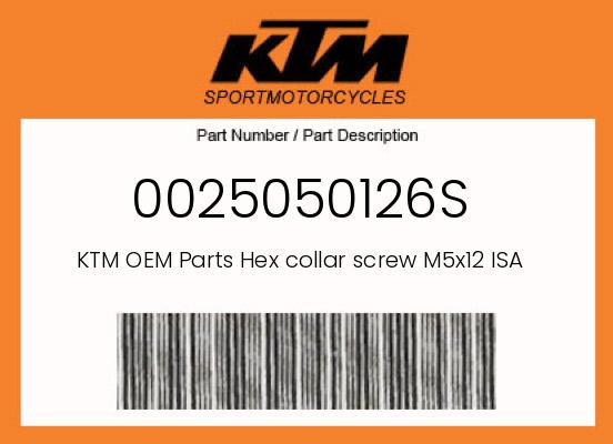 0 KTM OEM Part 0025050126S