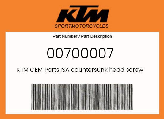 2017 KTM 65SX OEM Part 00700007