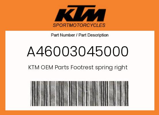 OEM Footrest Spring Right for KTM, Husqvarna & GasGas - A46003045000 undefined