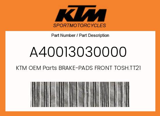 0 KTM OEM Part A40013030000