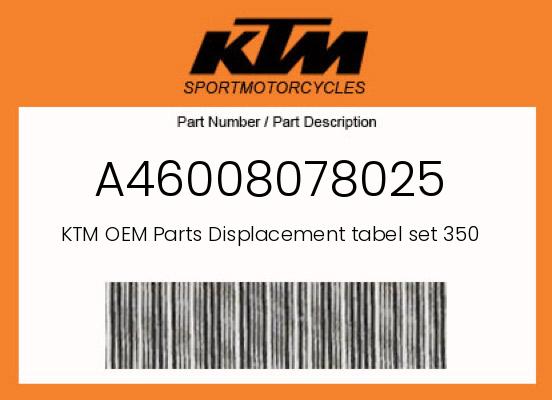 0 KTM OEM Part A46008078025