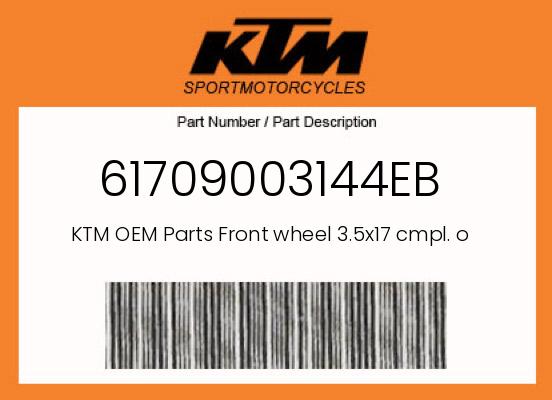 0 KTM OEM Part 61709003144EB