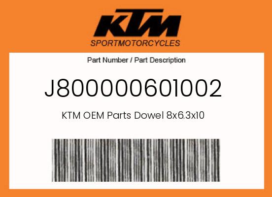 0 KTM OEM Part J800000601002