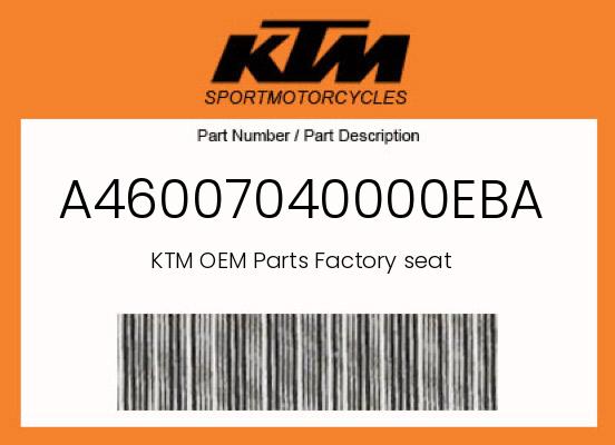 0 KTM OEM Part A46007040000EBA