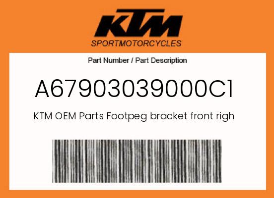 0 KTM OEM Part A67903039000C1