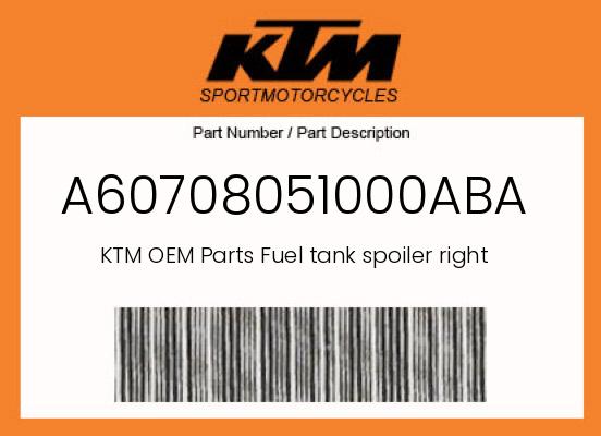 0 KTM OEM Part A60708051000ABA