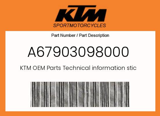 0 KTM OEM Part A67903098000