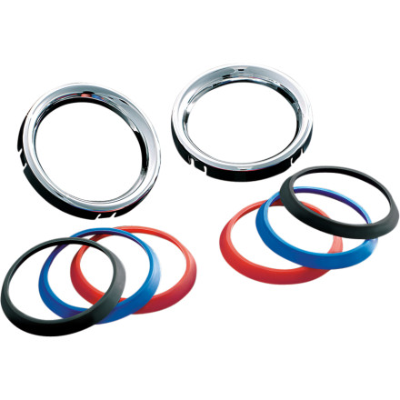 Kuryakyn Deluxe Gauge Bezels With Colored Accents Kuryakyn Deluxe Gauge Bezels With Colored Accents