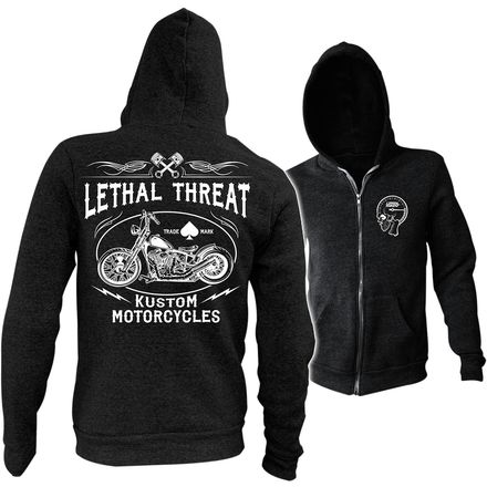 Lethal Threat Kustom Motorcycles Zip Hoody Lethal Threat Kustom Motorcycles Zip Hoody
