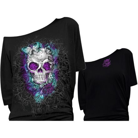 Lethal Threat Women's Lethal Angel DOD Skull T-Shirt Lethal Threat Women's Lethal Angel DOD Skull T-Shirt