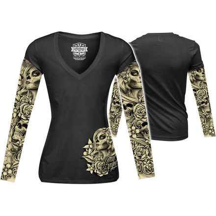 Lethal Threat Women's Lethal Angel DOD Tattoo Long Sleeve T-Shirt Lethal Threat Women's Lethal Angel DOD Tattoo Long Sleeve T-Shirt